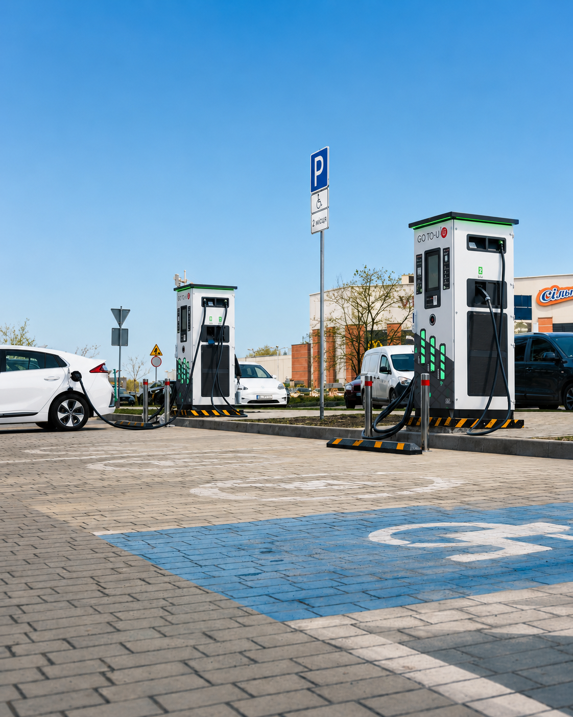UGV Chargers fast DC charging at a fuel station