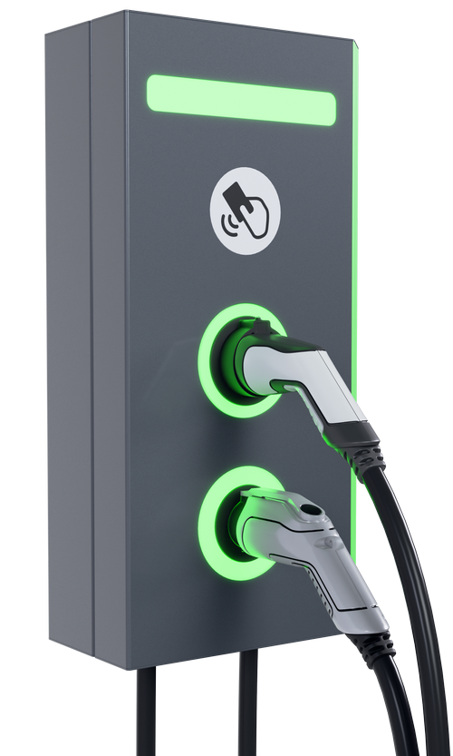 Nástenná AC nabíjacia stanica UGV Chargers 22 kW – ľavý pohľad