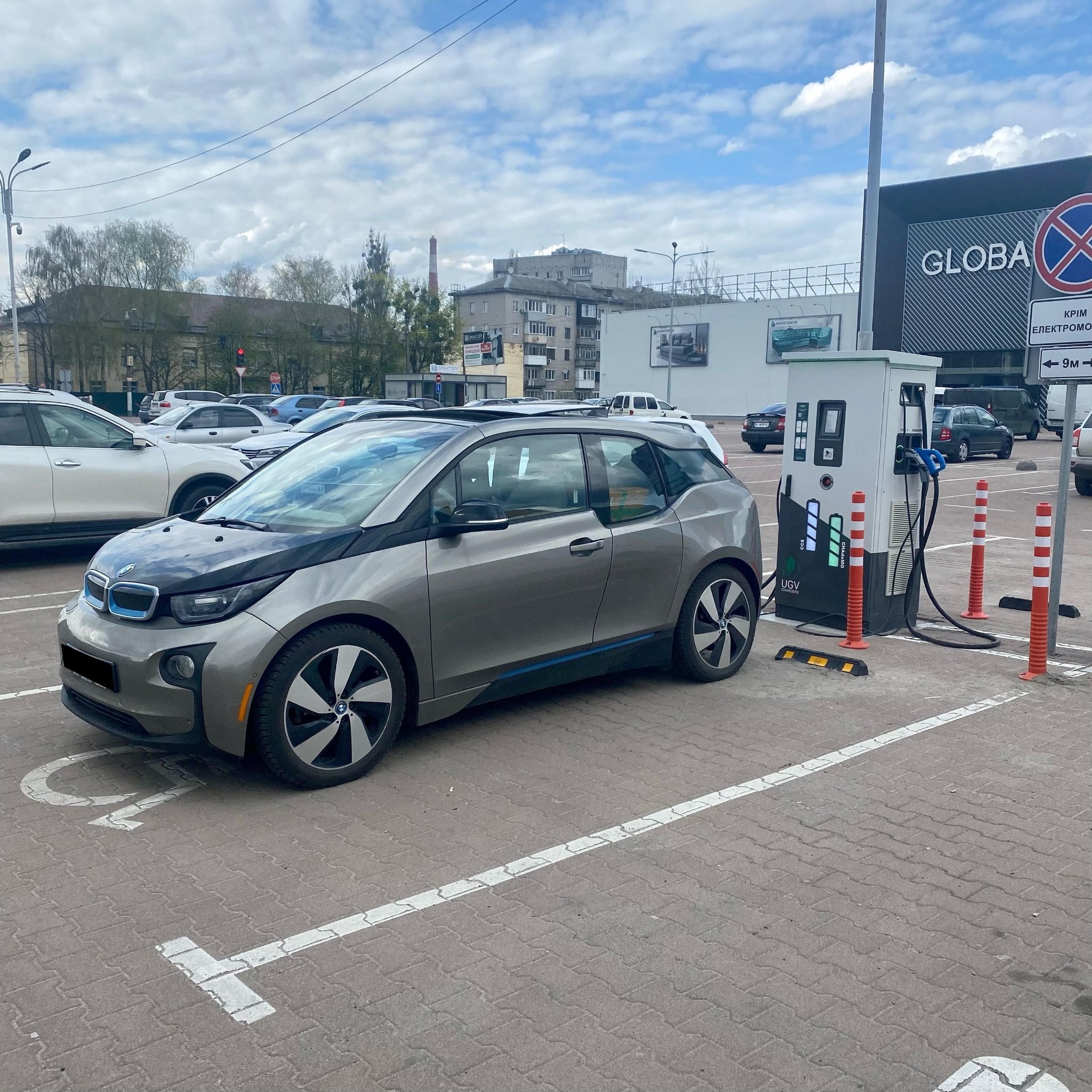 UGV Chargers charging at a shopping centre