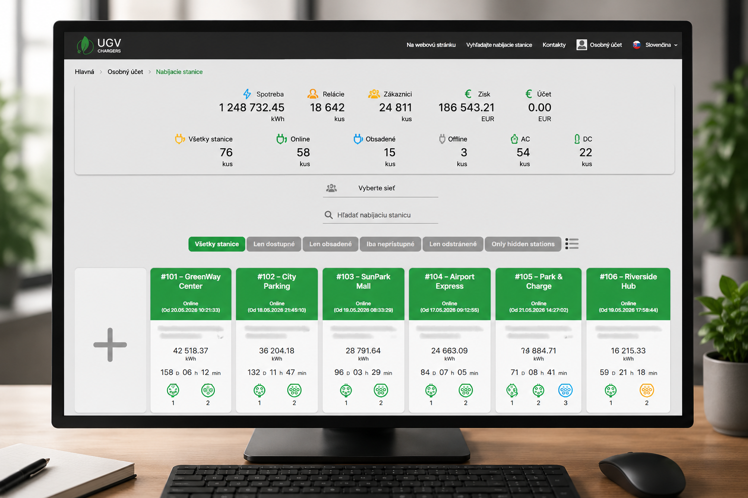 UGV Chargers software for partners and charging networks