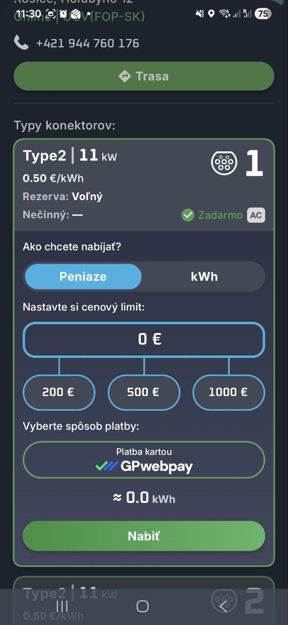 Mobilná aplikácia UGV Chargers
